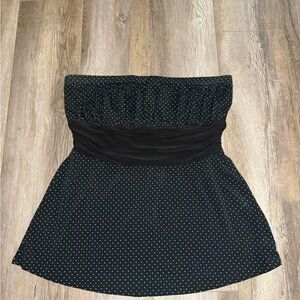 WHBM Black Strapless Polka Dot Dress Top XL